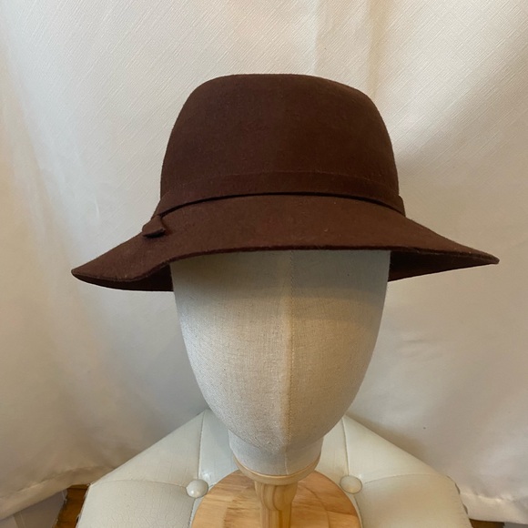Women's Brown Wool Felt Cloche Hat Vintage Flapper Menswear Inspired - Picture 2 of 8